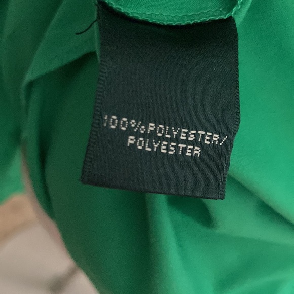 VINTAGE Ralph Lauren Green Pleated Chiffon Dress Size 10 - Picture 10 of 12